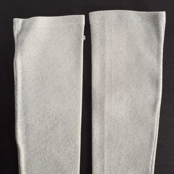 Vintage Womens Opera Gloves Size M Metalic Silver NOS 15 Inch Long Hello 80s - Picture 7 of 9